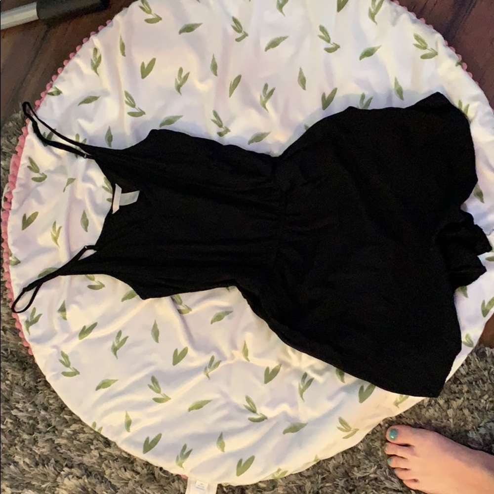 Black romper with pockets